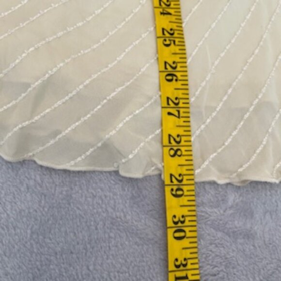 Lauren Ralph Lauren Women's 100% Silk Beaded Lined Ivory Skirt 10 NWT - Picture 6 of 15
